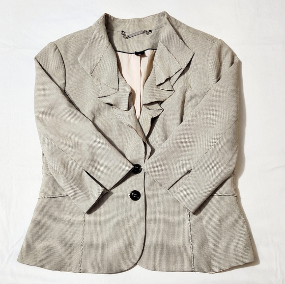 White House Black Market Blazer Jacket Beige Women's Size 12 - Picture 2 of 7